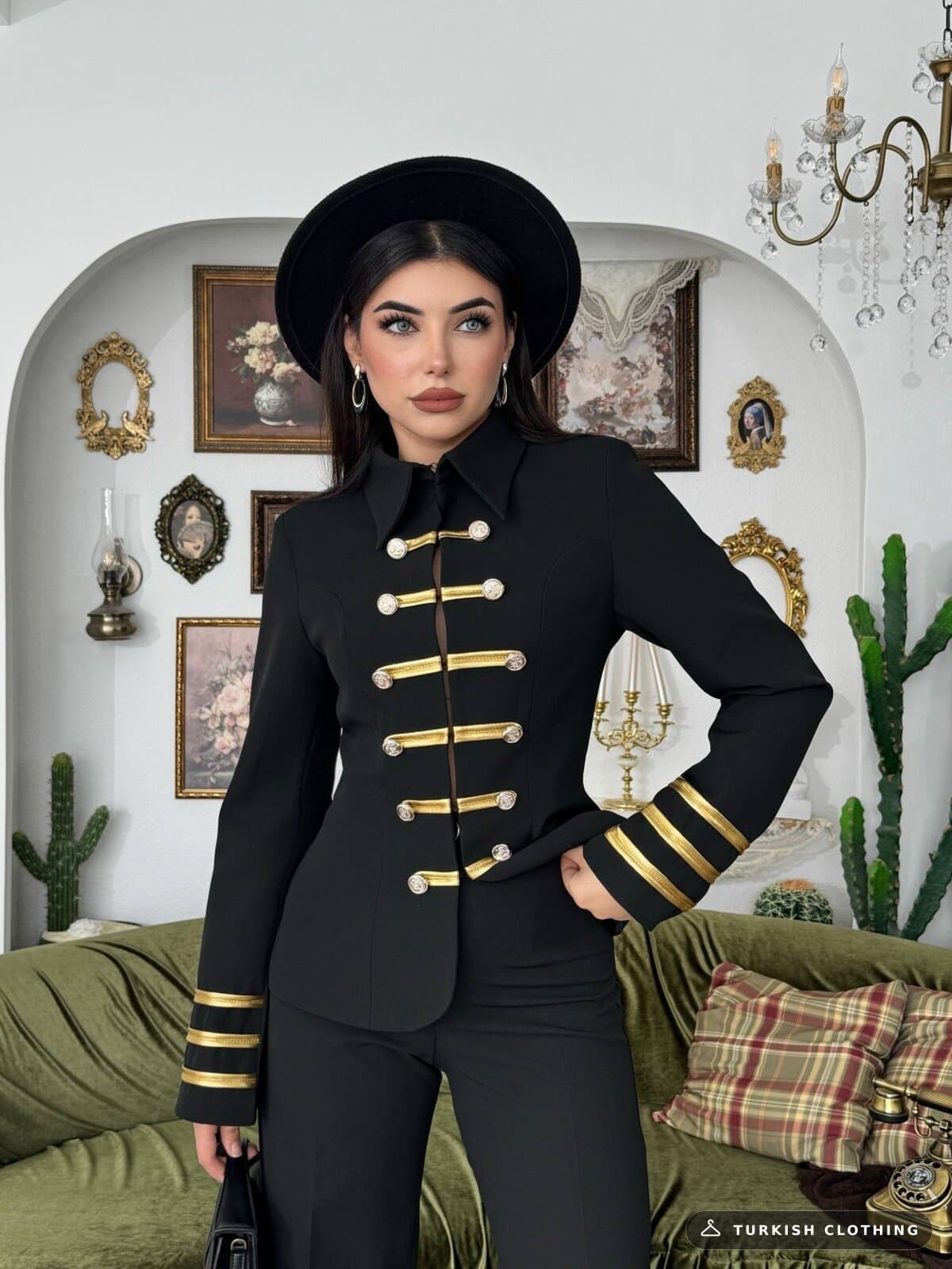 Munan Double Team — Black in Satin – back view, wholesale Women's Dresses from Türkiye