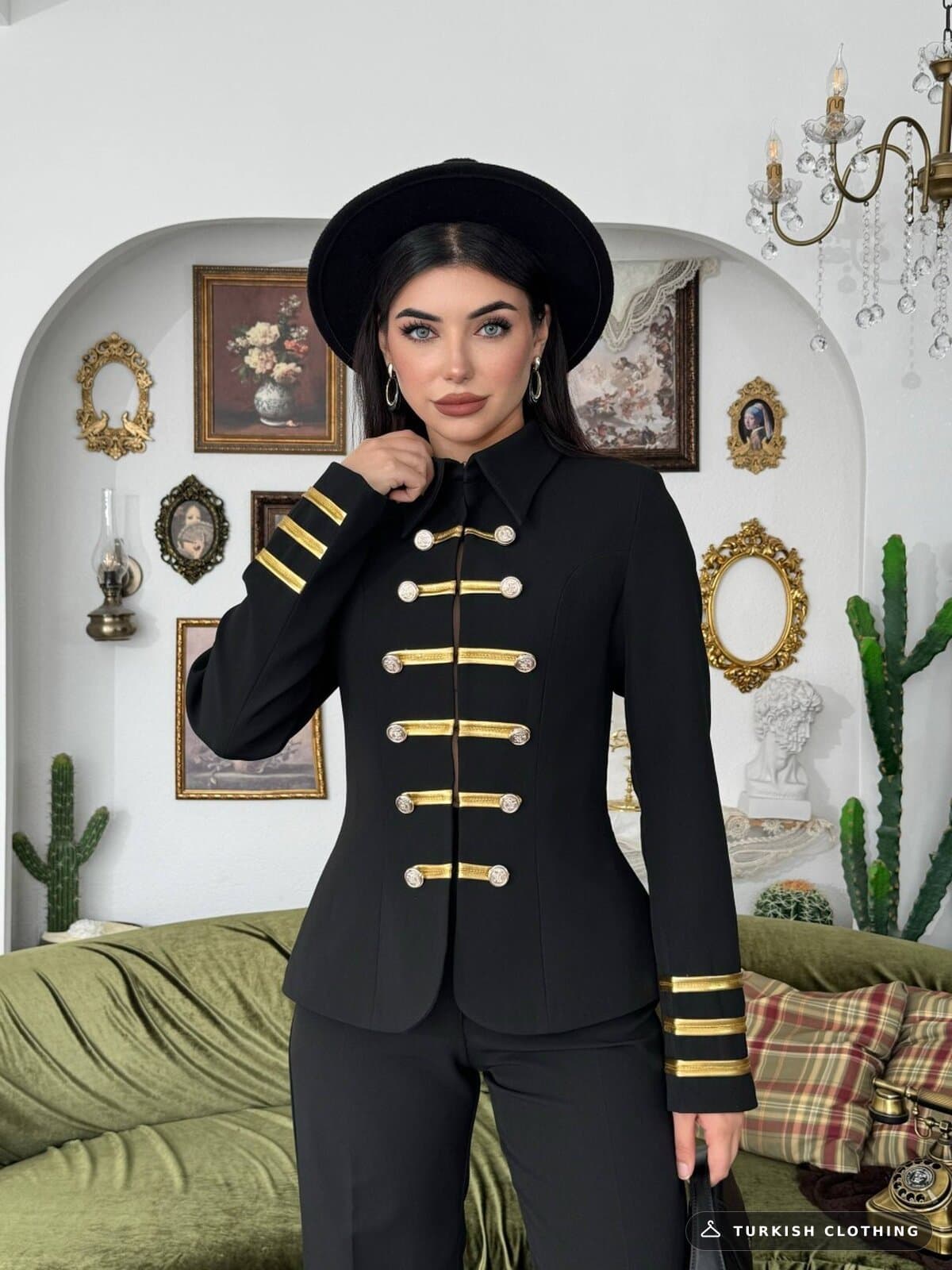 Munan Double Team — Black in Satin – close-up detail, wholesale Women's Dresses from Türkiye