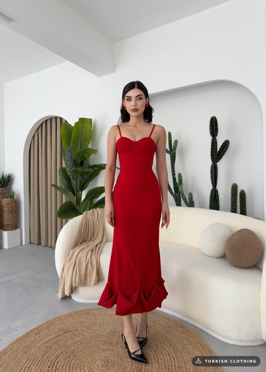 Dominic Midi Dress with Gathered Skirt in Poplin · – wholesale Women's Dresses by Etika, Turkish clothing manufacturer