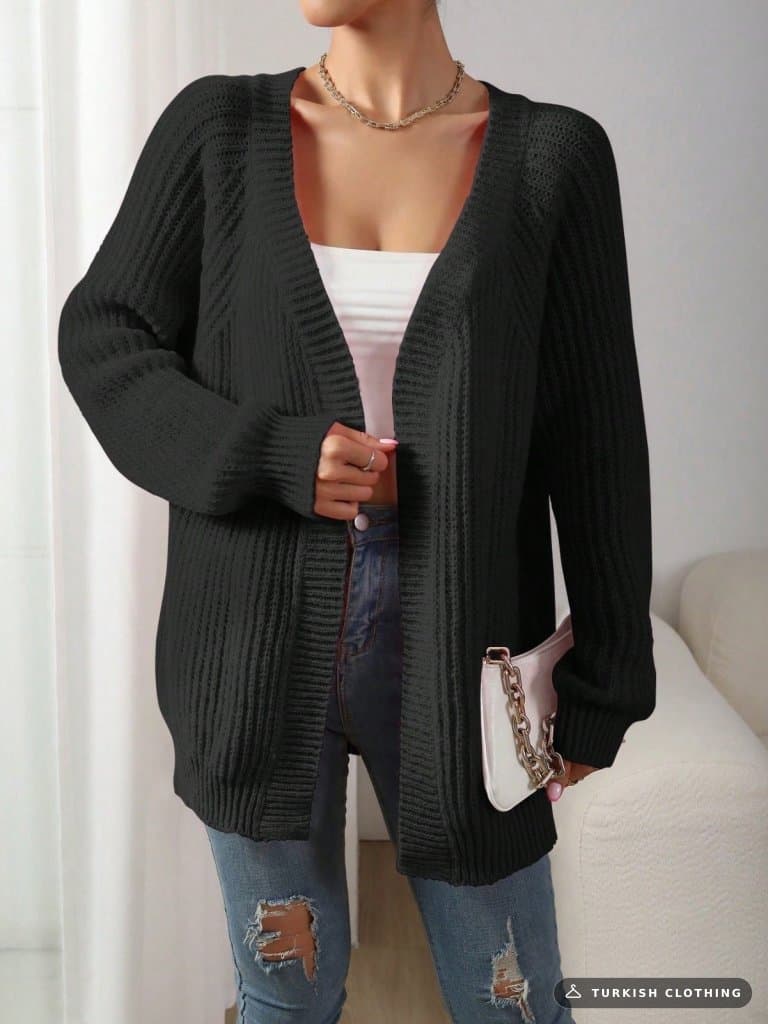 Women's Knitwear Cardigan, 26892 — Black – wholesale Knitwear by Janes, Turkish clothing manufacturer