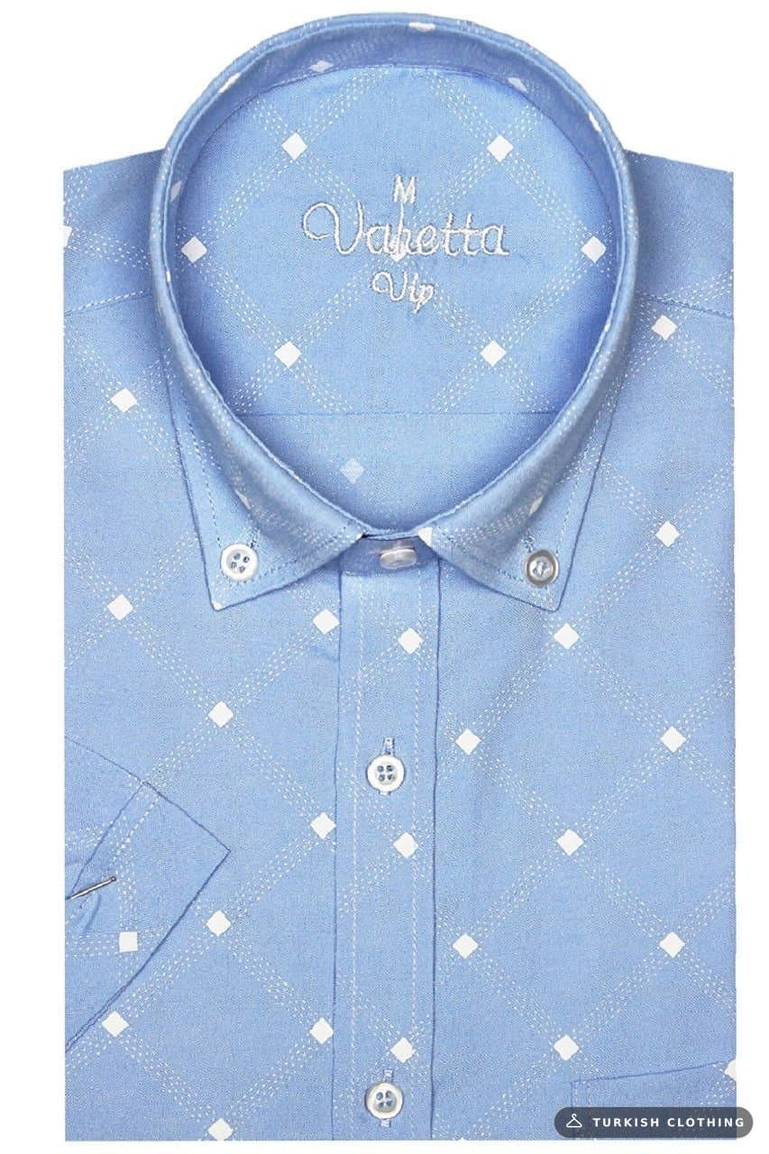 Men's Blue Printed Classic Cut Pocket Shirt – wholesale Shirts by Varetta, Turkish clothing manufacturer