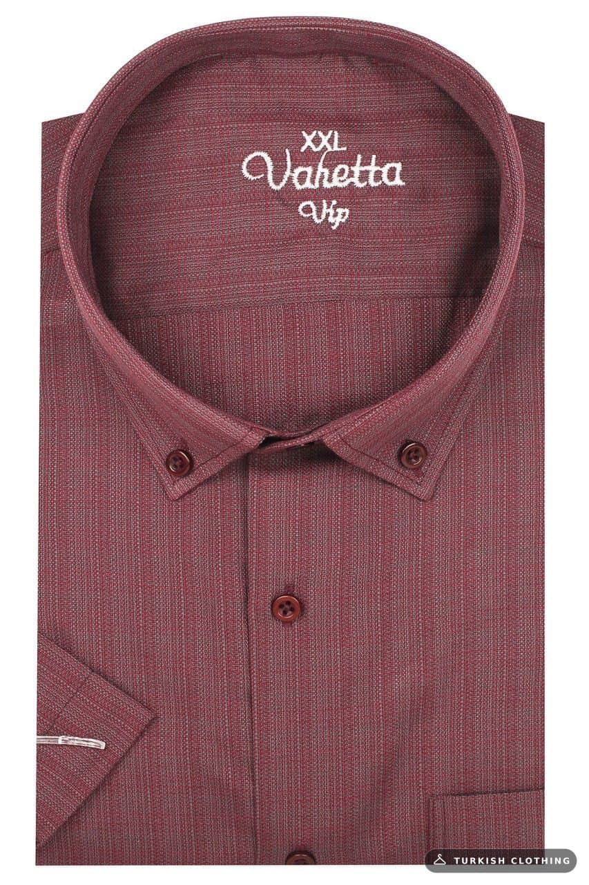 Men's Cherry Plus Size Short Sleeve Plaid/Checked Collar Button-Up Shirt – wholesale Shirts by Varetta, Turkish clothing