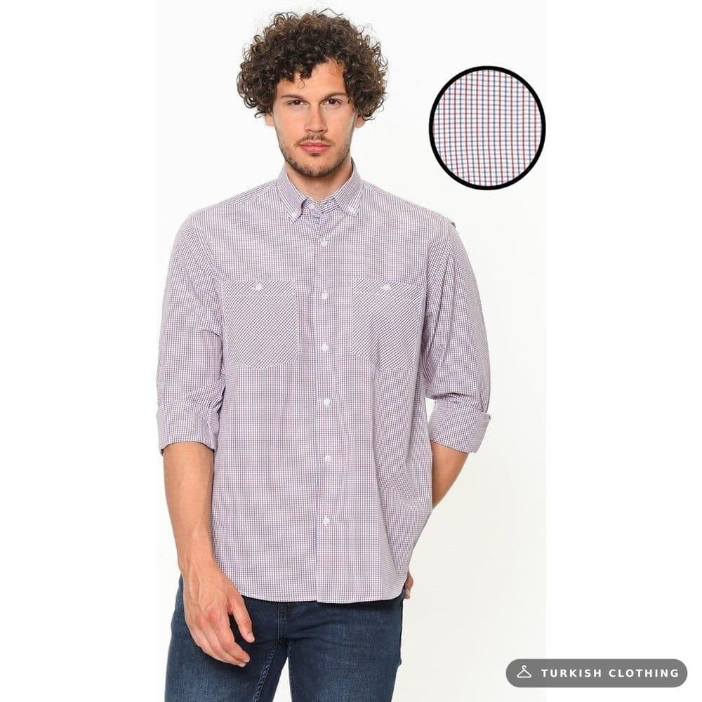 Men's Classic Cut Double Pocket Long Sleeve Shirt — Green – wholesale Shirts by Varetta, Turkish clothing manufacturer