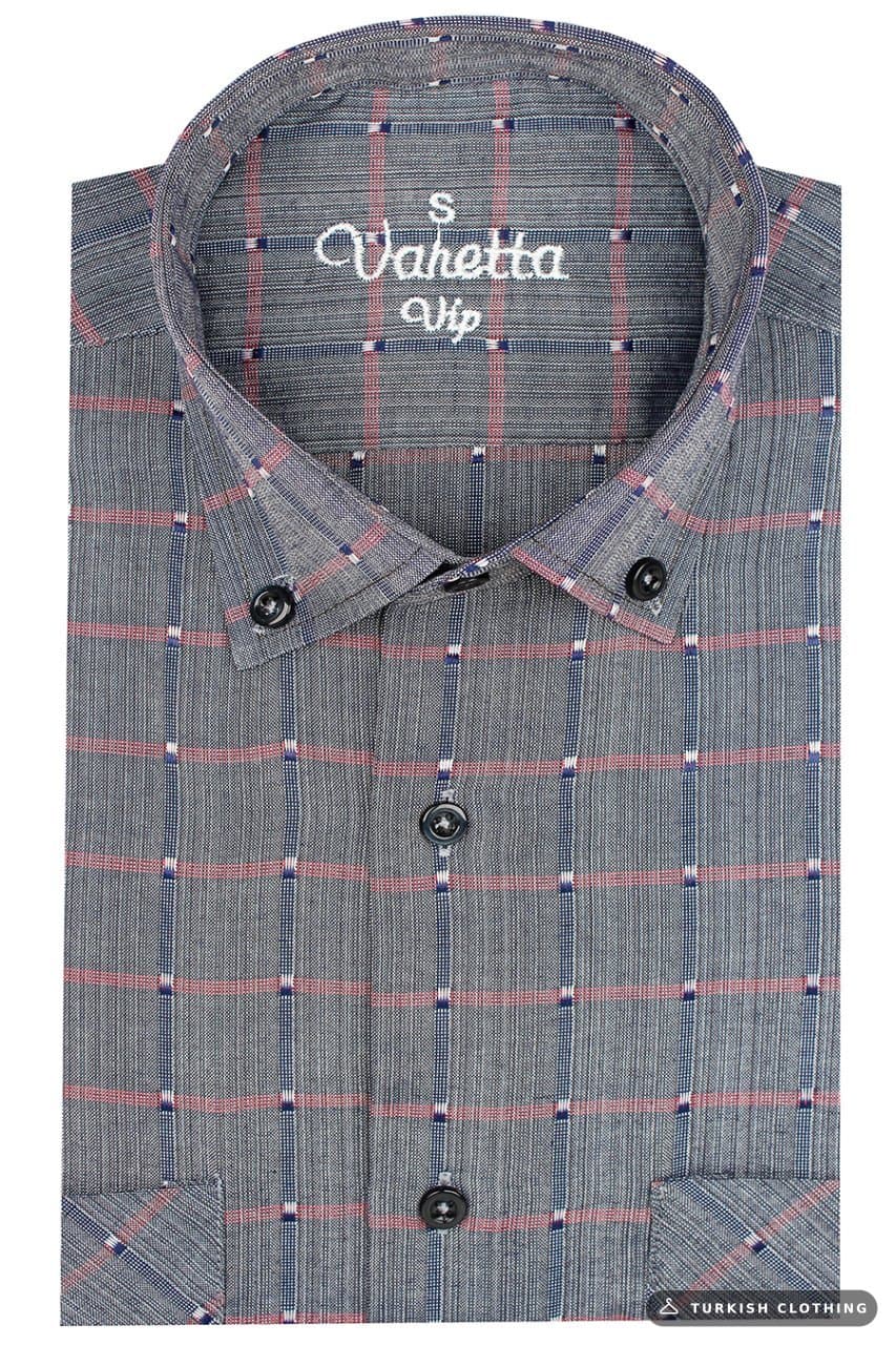Men's Dark Gray Classic Cut Collar Buttoned Double Pocket Long Sleeve Shirt – wholesale Shirts by Varetta, Turkish clothing
