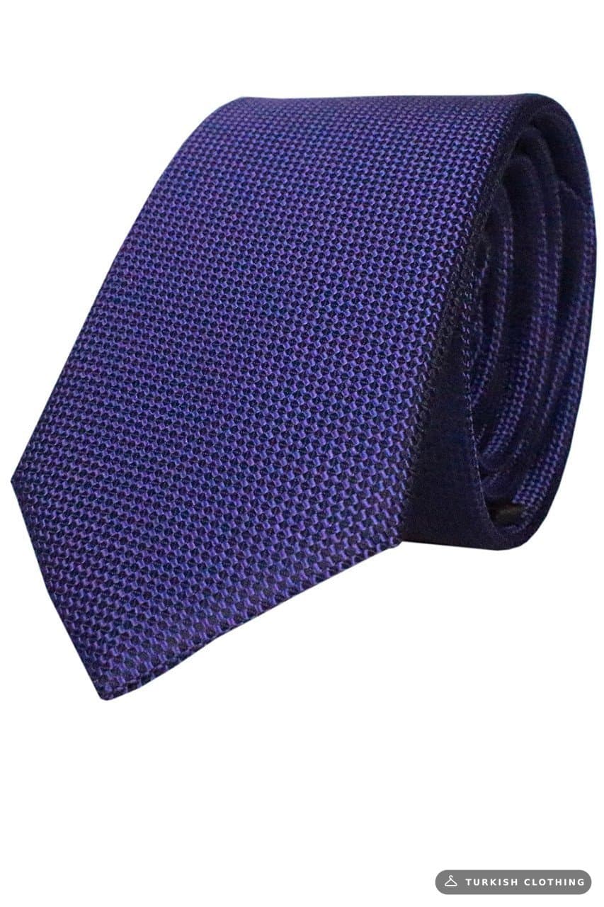 Men's Dark Purple Dobby Eyelet Patterned Narrow Tie – wholesale Shirts by Varetta, Turkish clothing manufacturer