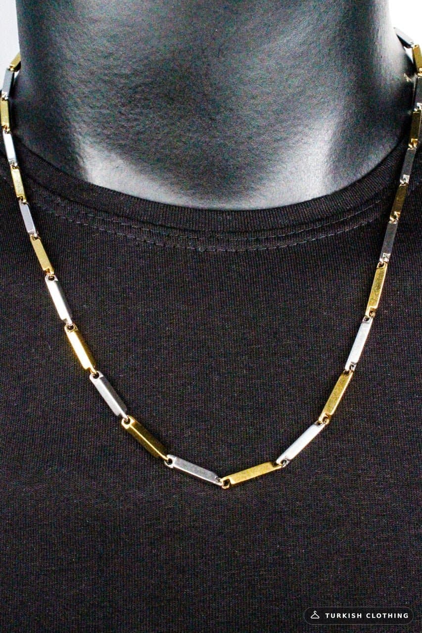 Men's Gold Silver Steel Chain Necklace – wholesale Shirts by Varetta, Turkish clothing manufacturer
