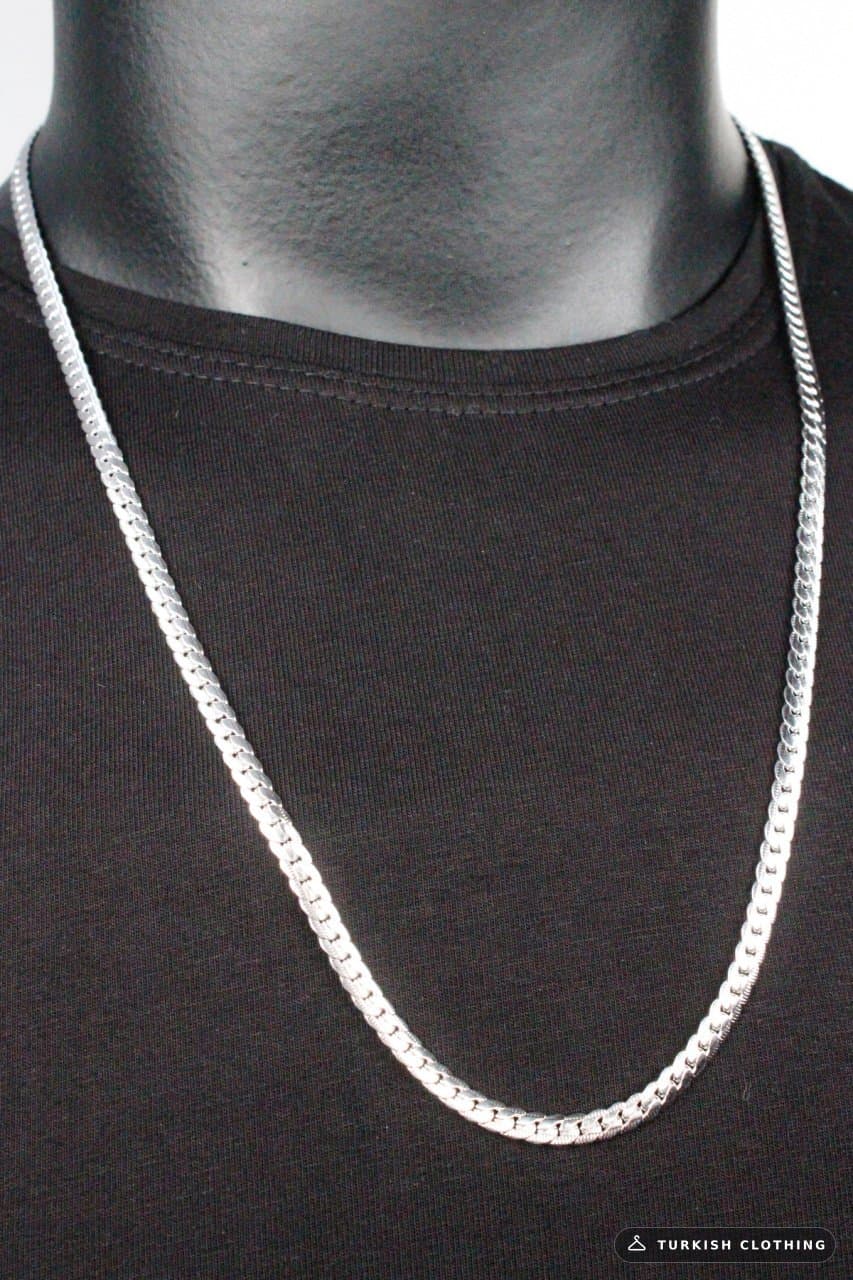 Men's Gray Silver Steel Chain Necklace – wholesale Shirts by Varetta, Turkish clothing manufacturer
