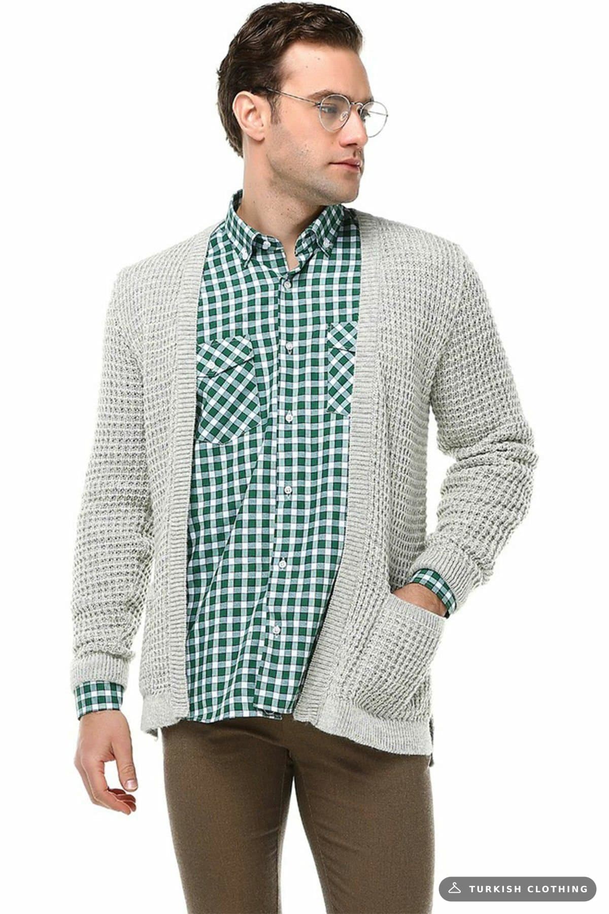 Men's Green Classic Cut Double Pocket Long Sleeve Shirt – wholesale Shirts by Varetta, Turkish clothing manufacturer