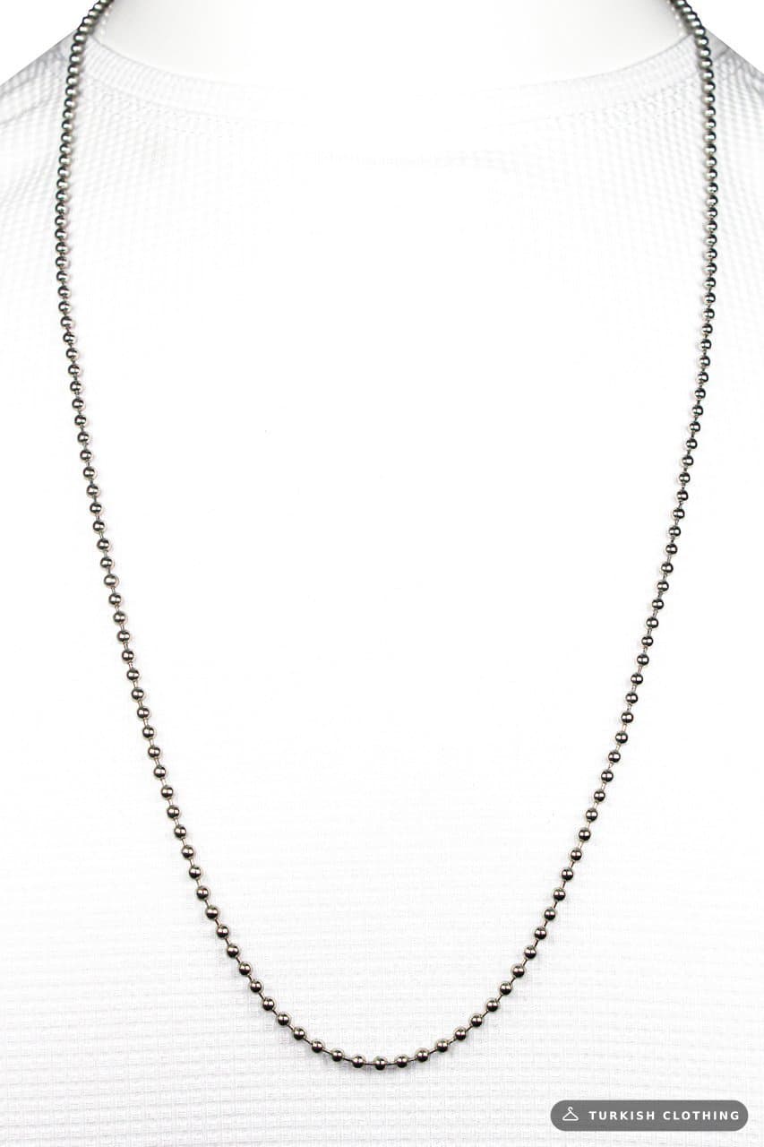 Men's Metalic Gray Steel Chain Necklace – wholesale Shirts by Varetta, Turkish clothing manufacturer