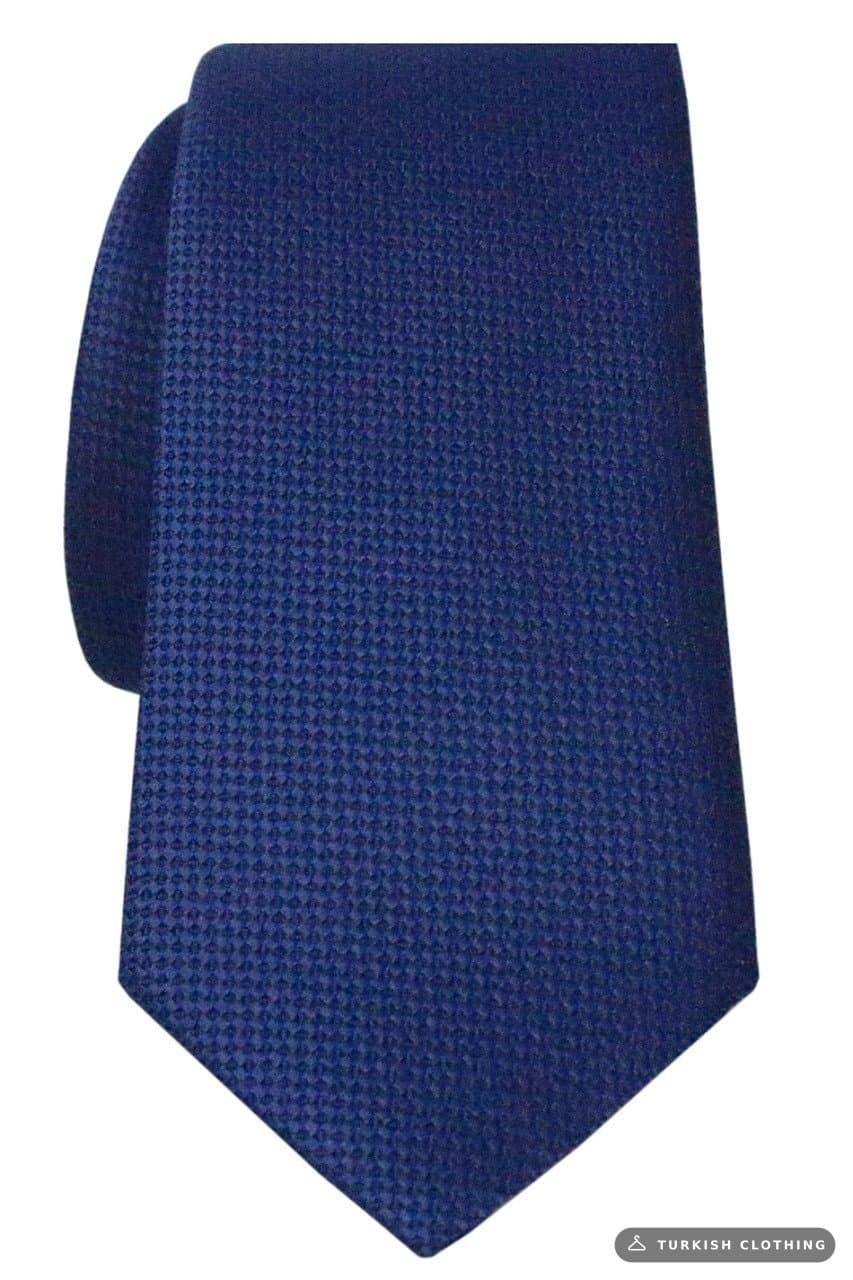 Men's Midnight Blue Dobby Eyelet Pattern Narrow Tie – wholesale Shirts by Varetta, Turkish clothing manufacturer