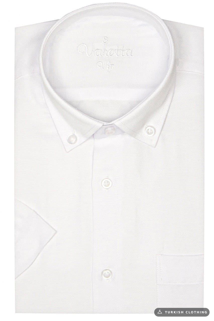Men's Off-White Short Sleeve Plus Size Cotton Satin Shirt – wholesale Shirts by Varetta, Turkish clothing manufacturer