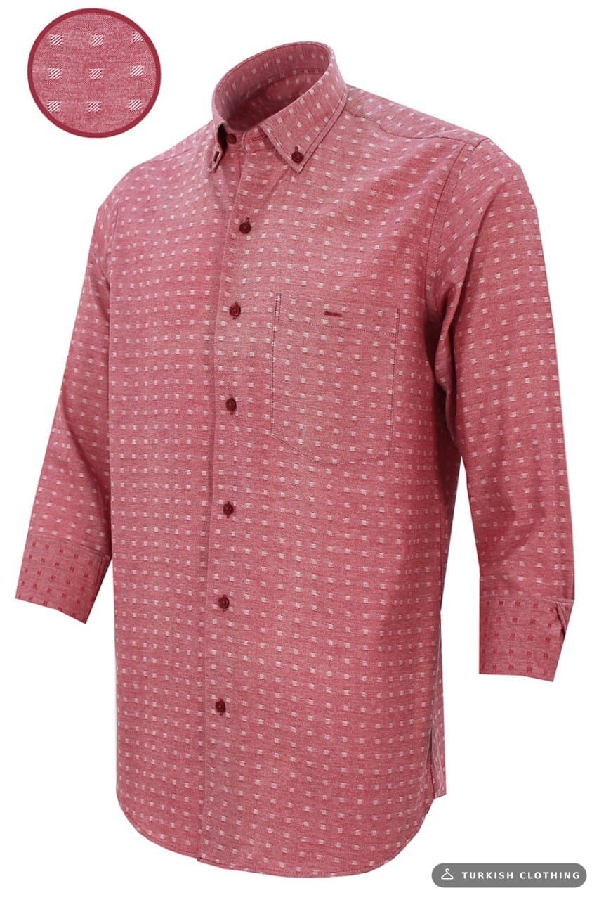 Men's Pink Classic Cut Single Pocket Long Sleeve Checked Shirt – wholesale Shirts by Varetta, Turkish clothing manufacturer
