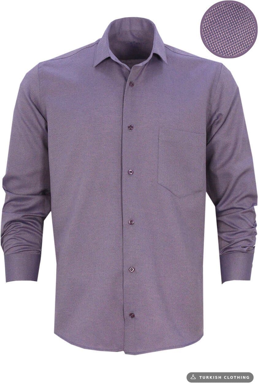 Men's Purple Long Sleeve Single Pocket Classic Cut Shirt – wholesale Shirts by Varetta, Turkish clothing manufacturer