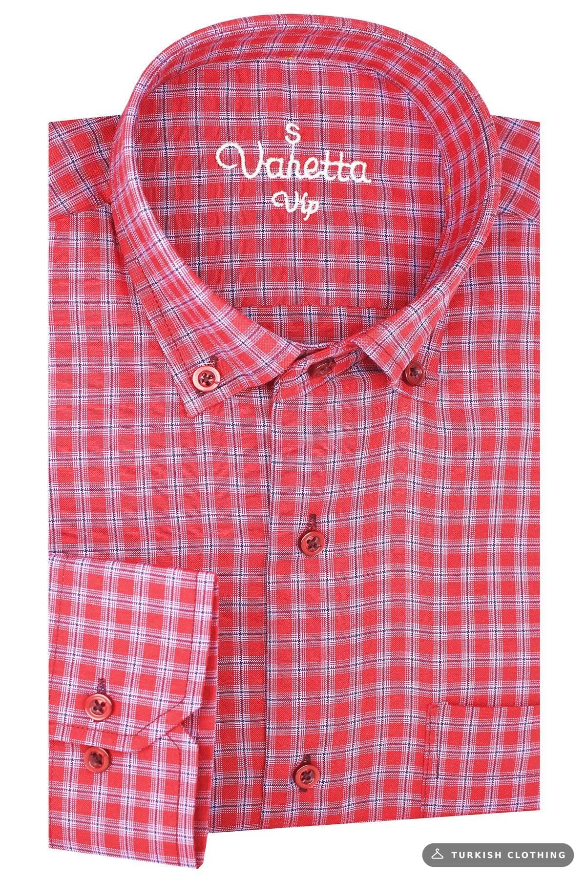 Men's Venetian Red Long Sleeve Classic Cut Shirt — Brown – wholesale Shirts by Varetta, Turkish clothing manufacturer