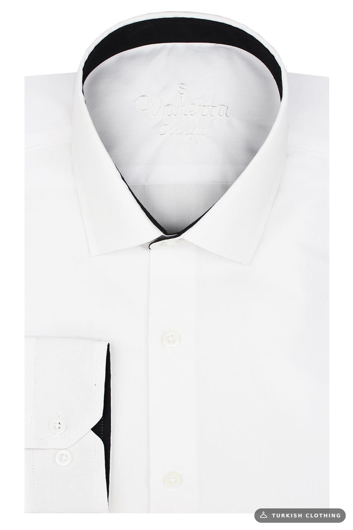 Men's White Slim Fit Long Sleeve Shirt – wholesale Shirts by Varetta, Turkish clothing manufacturer