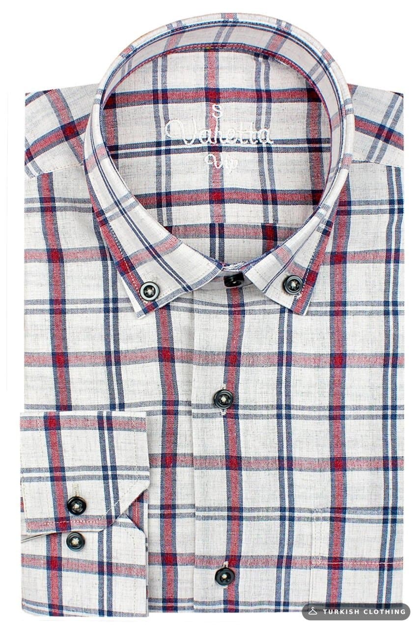 Varetta Men's 100% Cotton Classic Cut Checked Shirt — Red – wholesale Shirts by Varetta, Turkish clothing manufacturer