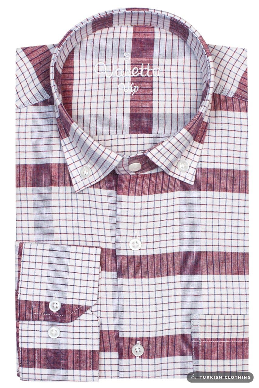 Varetta Men's 100% Cotton Classic Cut Pocket Shirt — Burgundy – wholesale Shirts by Varetta, Turkish clothing manufacturer