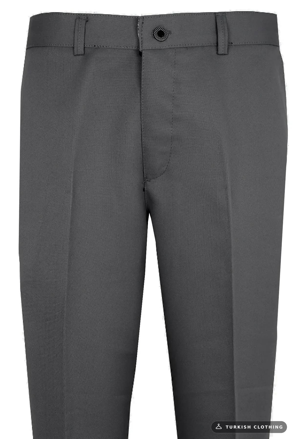 Varetta Men's Arsenic Gray Classic Cut Pocket Linen Trousers
