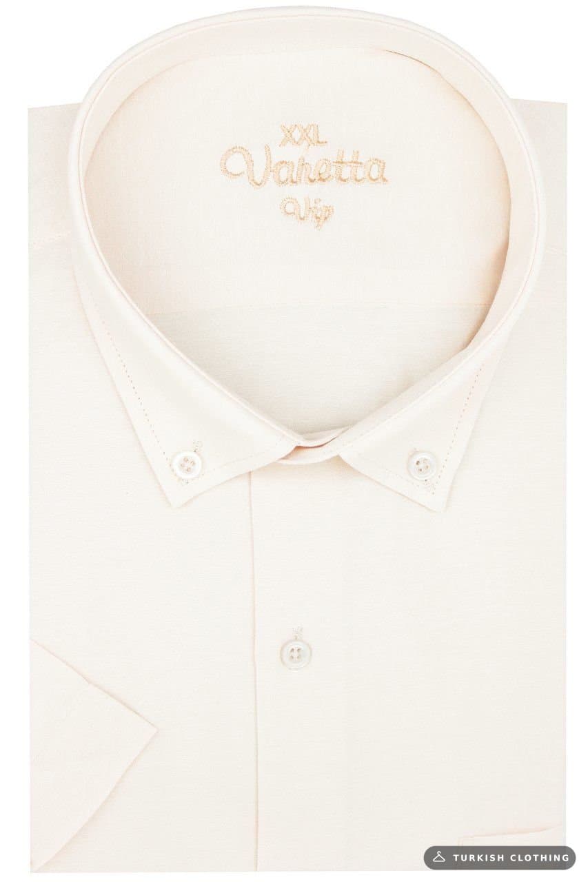 Varetta Men's Beige Short Sleeve Plus Size Shirt — Navy – wholesale Shirts by Varetta, Turkish clothing manufacturer