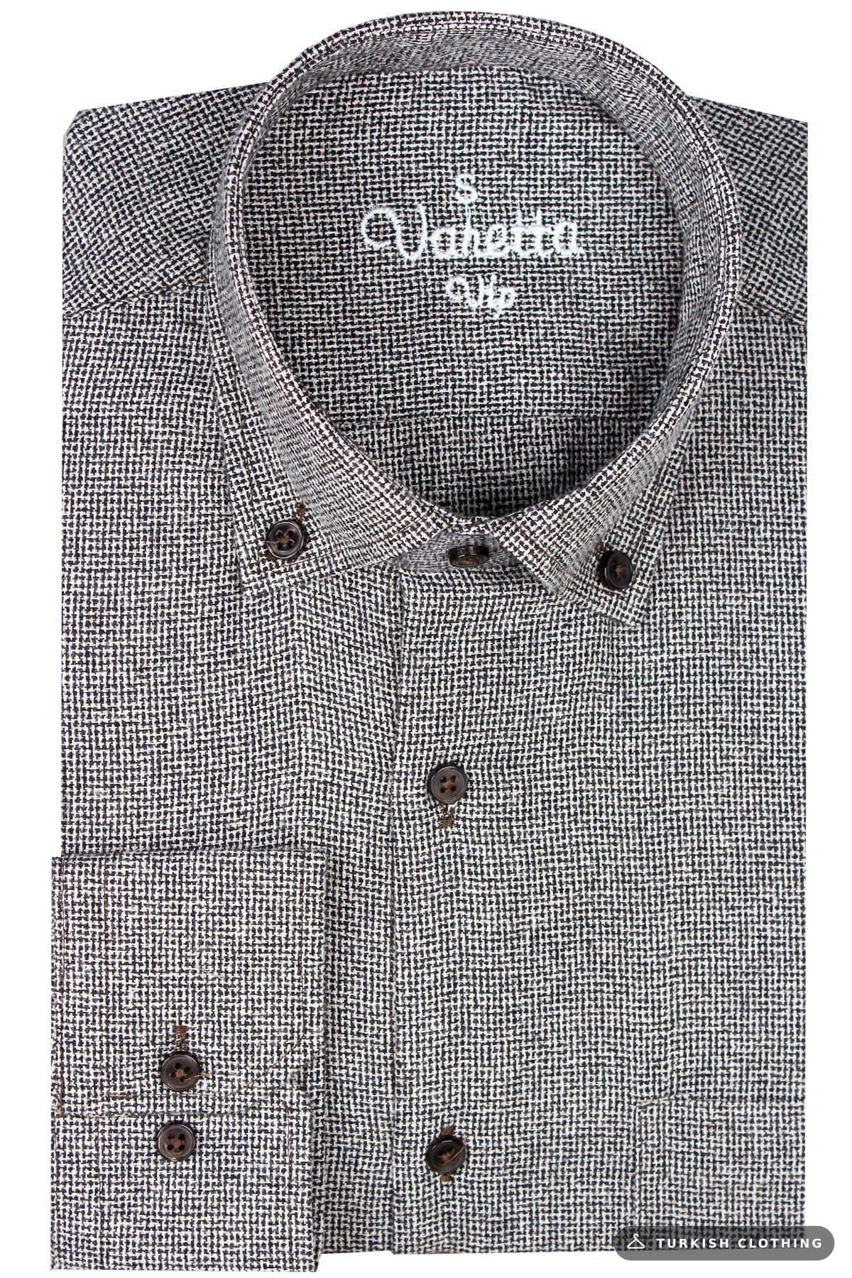 Varetta Men's Black and White Winter Wide Cut Pocket Shirt – wholesale Shirts by Varetta, Turkish clothing manufacturer