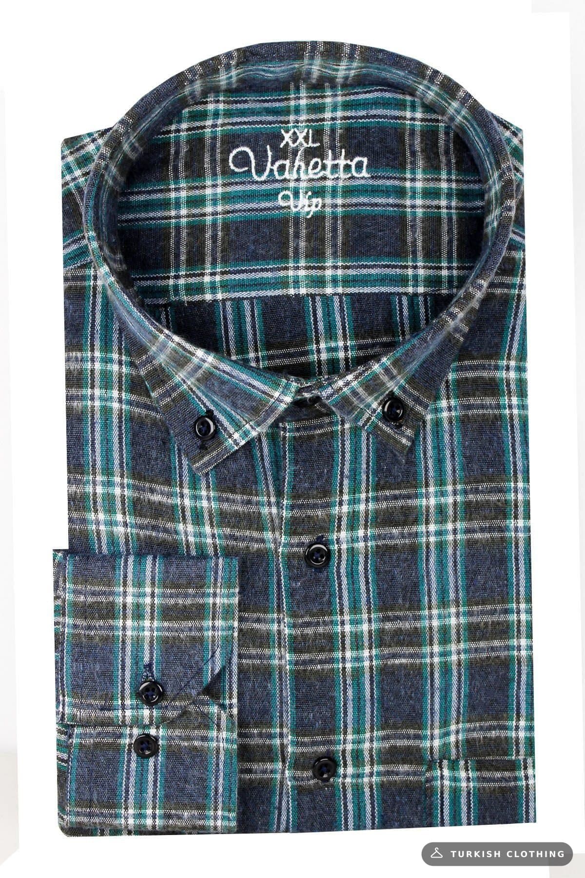 Varetta Men's Black Checkered Classic Cut Collar Buttoned Winter Shirt — Button-Down (2) – wholesale Shirts by Varetta,