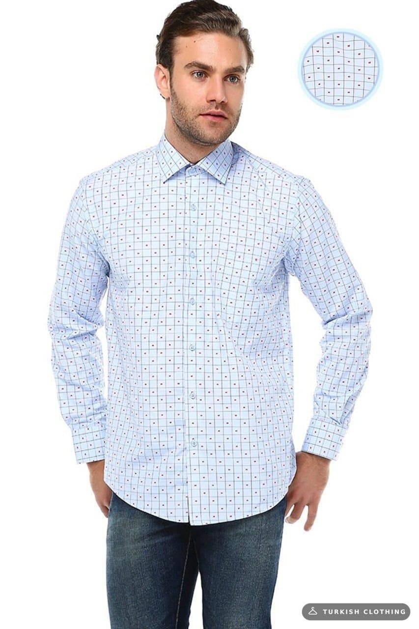 Varetta Men's Blue Classic Cut Checkered Shirt – wholesale Shirts by Varetta, Turkish clothing manufacturer