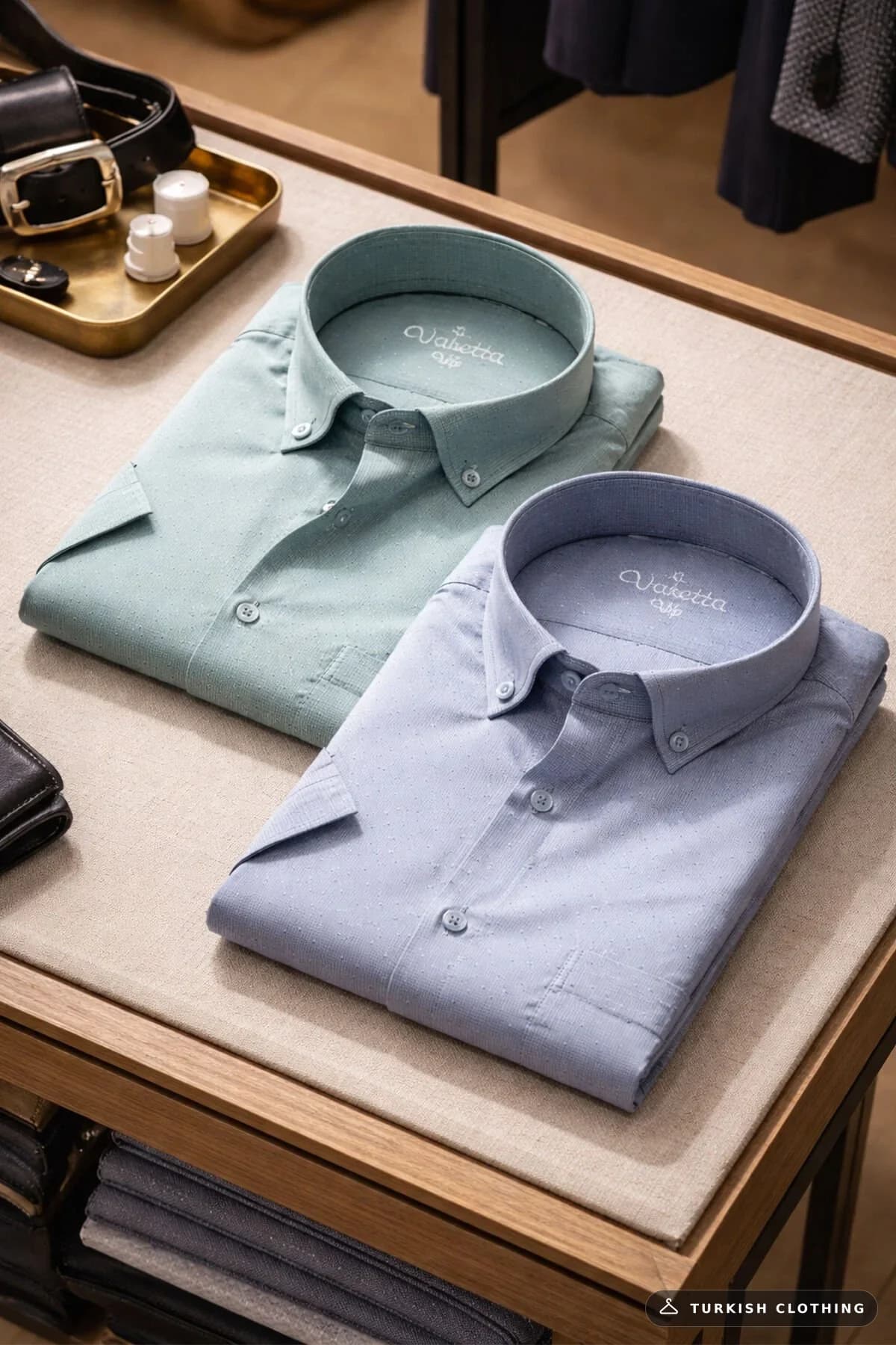 Varetta Men's Blue Cotton Pocket Summer Short Sleeve Shirt — Plus Size Button-Down (6)