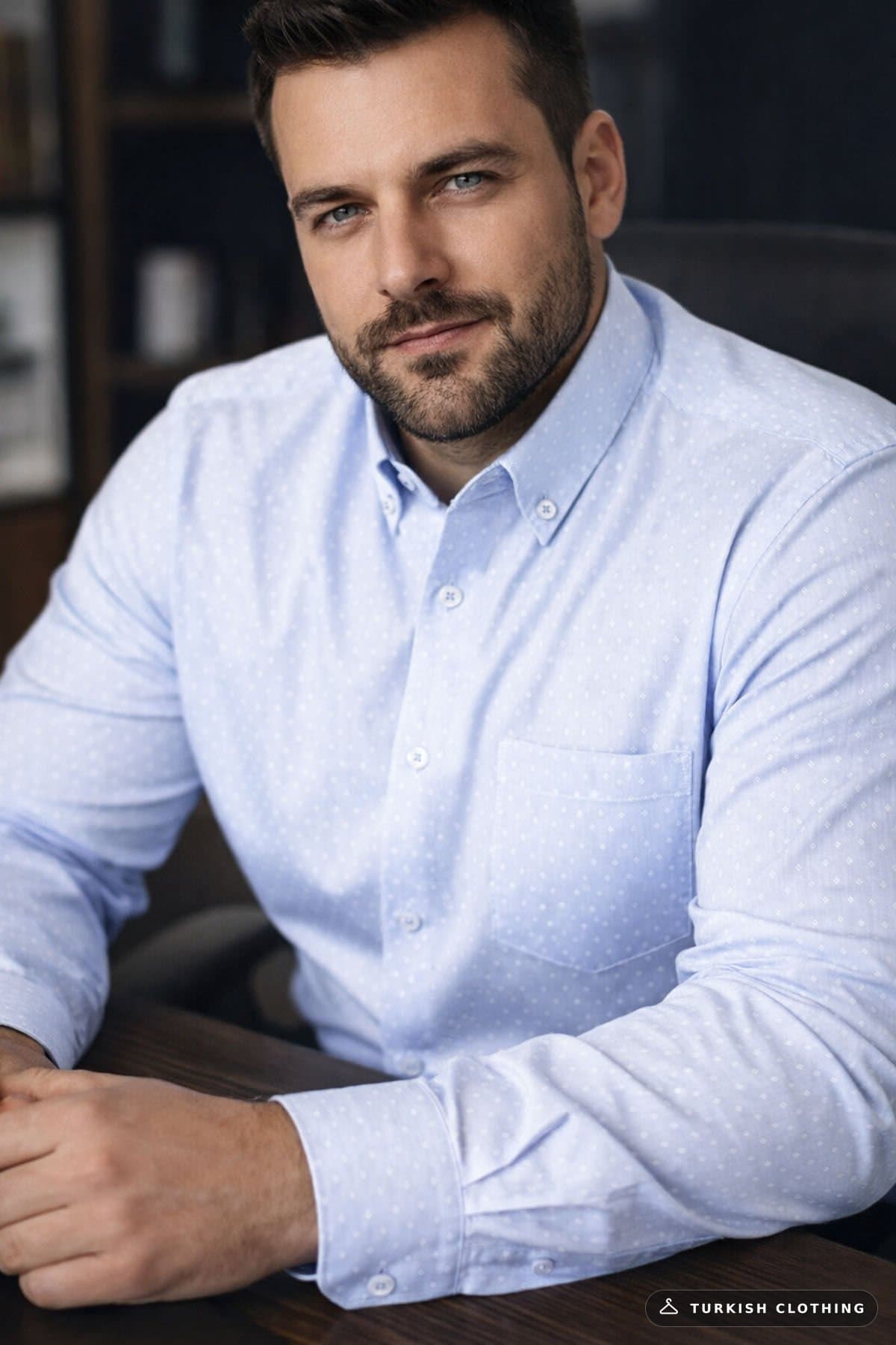 Varetta Men's Blue Patterned Long Sleeve Pocket Wide Cut Plus Size Shirt — Relaxed Fit – wholesale Shirts by Varetta,