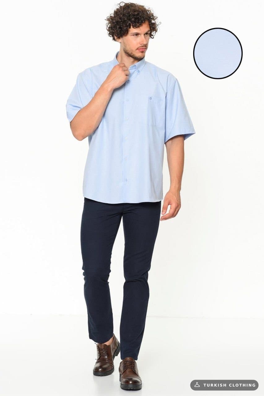 Varetta Men's Blue Short Sleeve Plus Size Shirt – wholesale Shirts by Varetta, Turkish clothing manufacturer