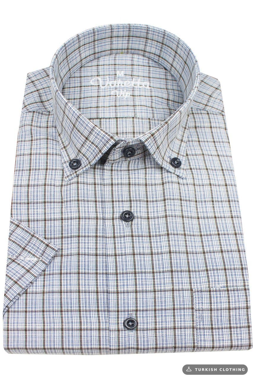 VARETTA Men's Blue Short Sleeve Shirt – wholesale Shirts by Varetta, Turkish clothing manufacturer