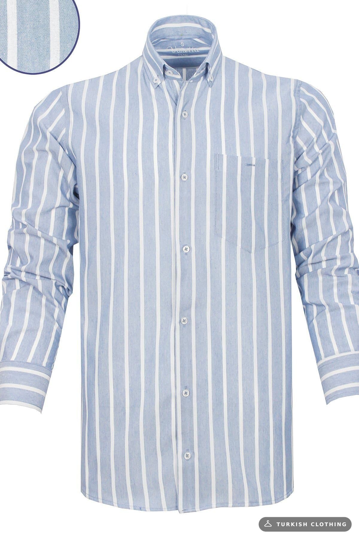Varetta Men's Blue Striped Long Sleeve Shirt – wholesale Shirts by Varetta, Turkish clothing manufacturer