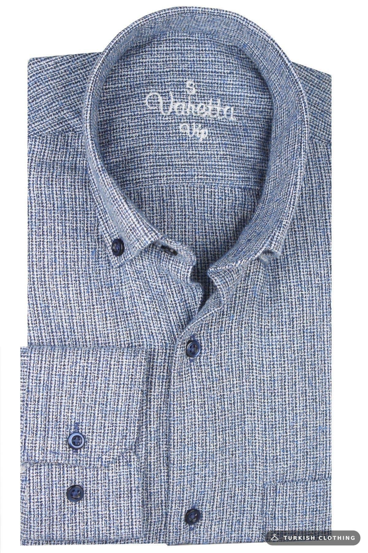 Varetta Men's Blue Winter Wide Cut Pocket Shirt – wholesale Shirts by Varetta, Turkish clothing manufacturer