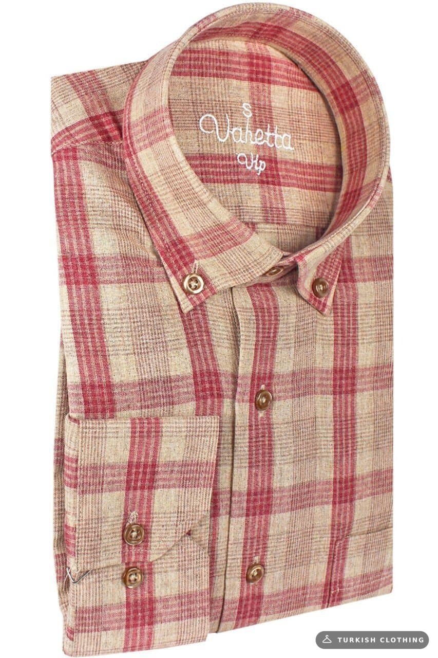 Varetta Men's Brown Long Sleeve Comfortable All Day Classic Cut Shirt – wholesale Shirts by Varetta, Turkish clothing