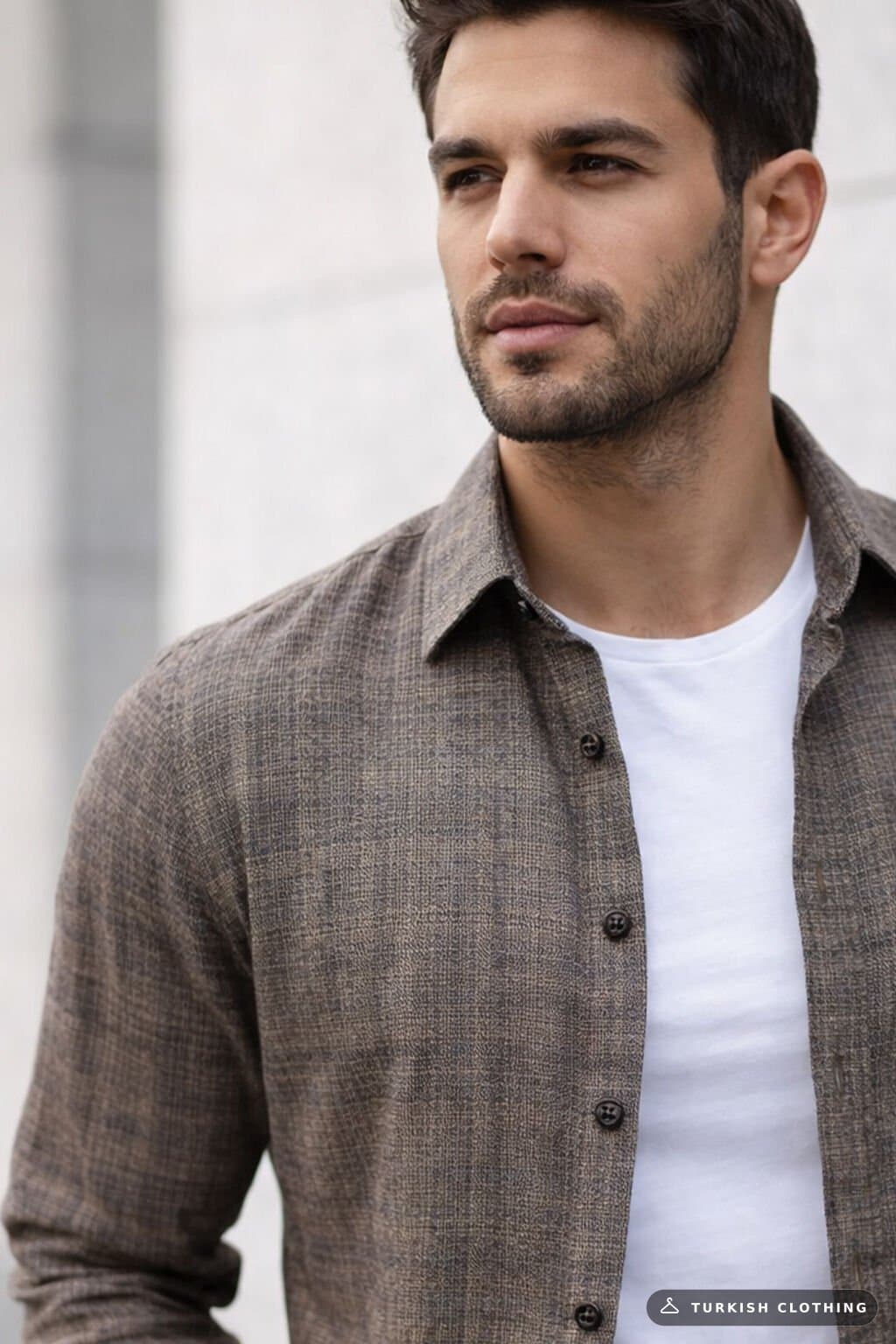 Varetta Men's Brown Shirt Classic Cut Long Sleeve Pocket Collar Buttoned – wholesale Shirts by Varetta, Turkish clothing