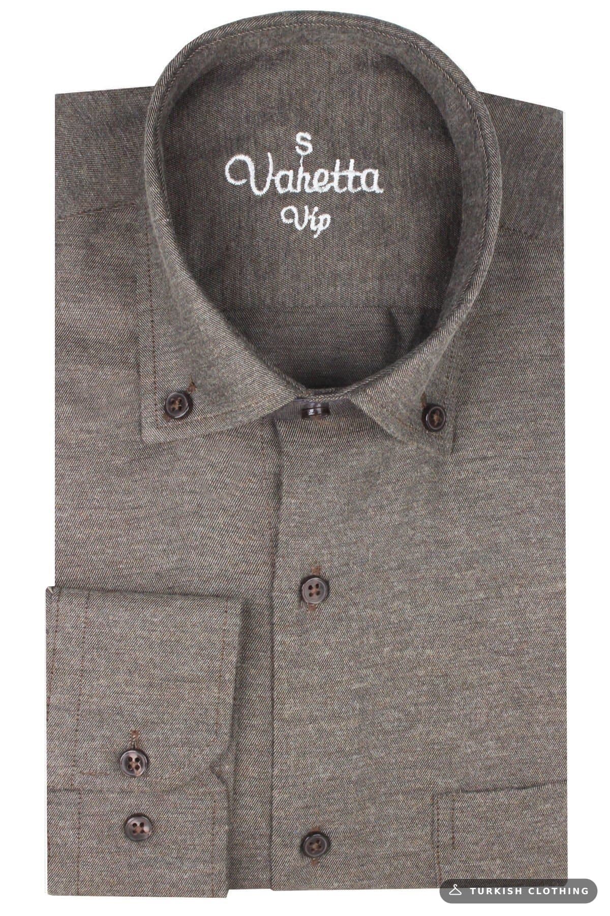 Varetta Men's Brown Winter Wide Cut Pocket Shirt – wholesale Shirts by Varetta, Turkish clothing manufacturer