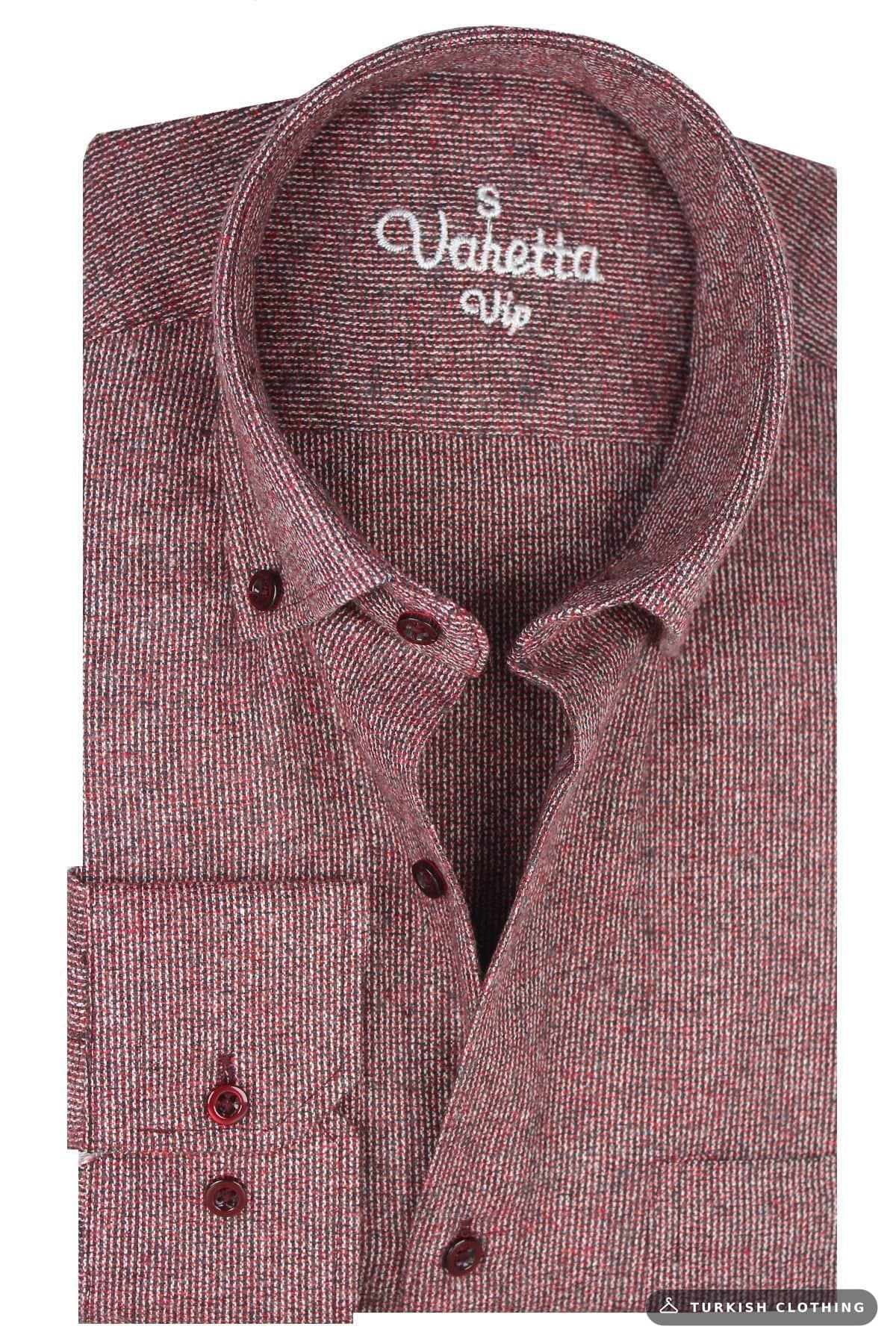 Varetta Men's Burgundy Winter Wide Cut Pocket Shirt – wholesale Shirts by Varetta, Turkish clothing manufacturer