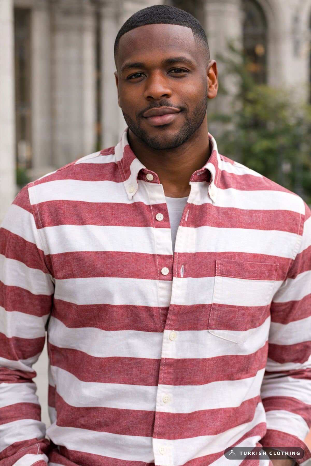 Varetta Men's Claret Red Striped Long Sleeve Classic Cut Shirt – wholesale Shirts by Varetta, Turkish clothing manufacturer