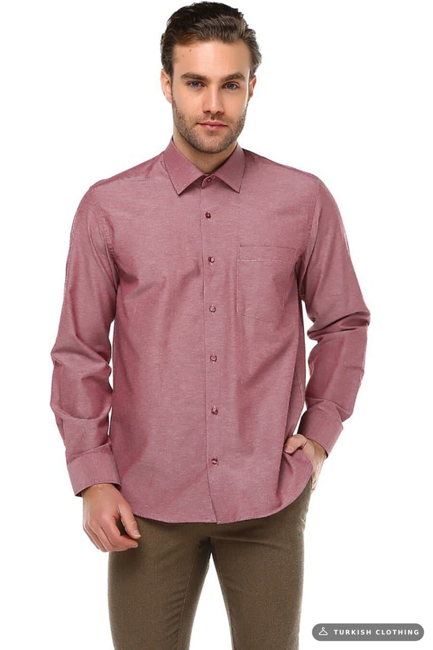 Varetta Men's Dusty Rose Patterned Long Sleeve Shirt – wholesale Shirts by Varetta, Turkish clothing manufacturer