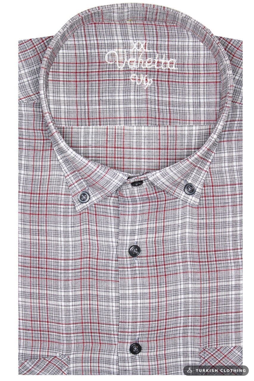 Varetta Men's Gray Short Sleeve Plus Size Shirt – wholesale Shirts by Varetta, Turkish clothing manufacturer