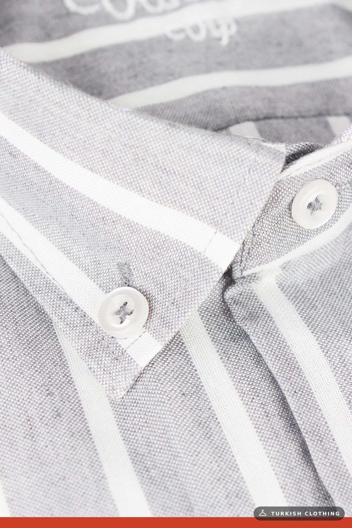 Varetta Men's Gray Striped Long Sleeve Shirt – wholesale Shirts by Varetta, Turkish clothing manufacturer