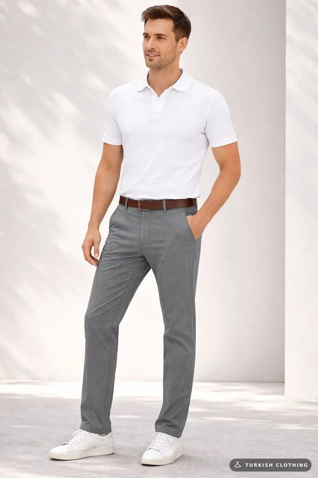 Varetta Men's Gray Summer Jeans Slim Tencel Italian with Side Pockets