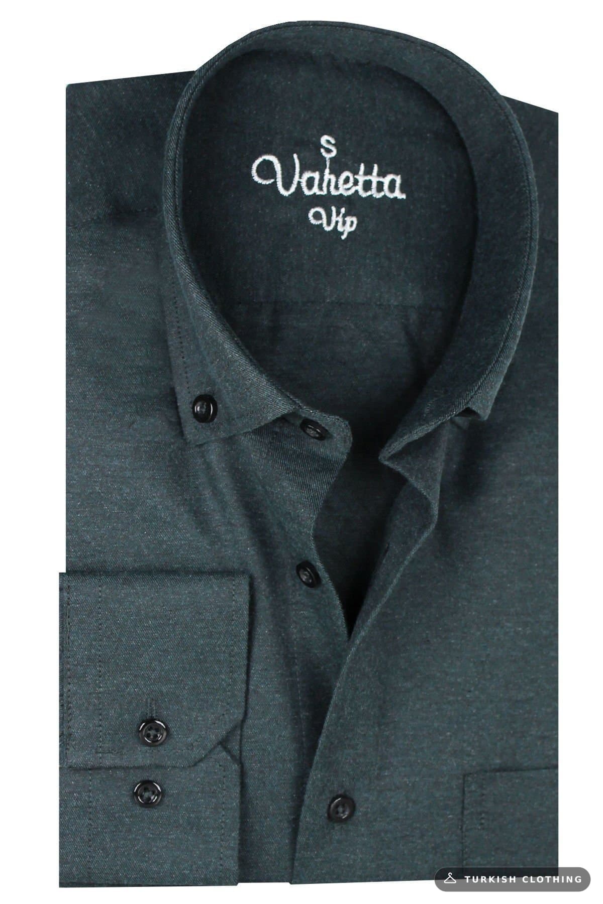 Varetta Men's Green Winter Wide Cut Pocket Shirt – wholesale Shirts by Varetta, Turkish clothing manufacturer