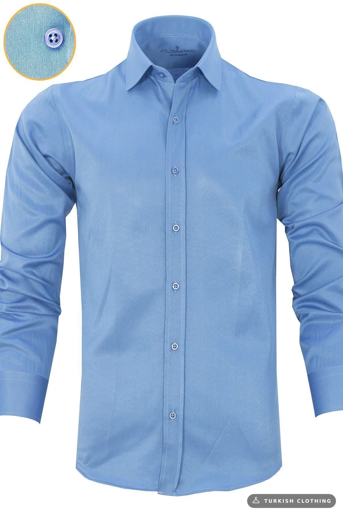 Varetta Men's Indigo Slim Fit Striped Long Sleeve Shirt – wholesale Shirts by Varetta, Turkish clothing manufacturer
