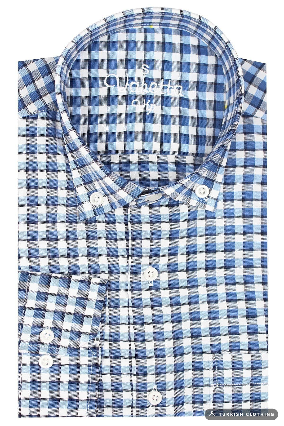 Varetta Men's Light Checked Long Sleeve Classic Cut Shirt — Brown – wholesale Shirts by Varetta, Turkish clothing