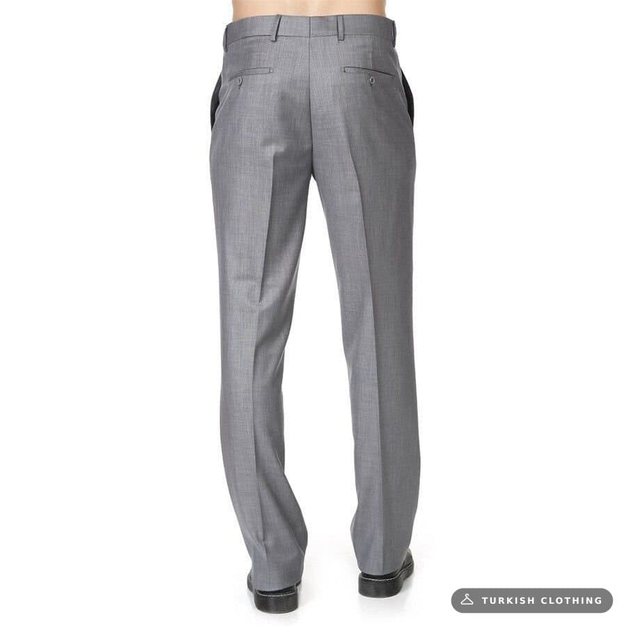 Varetta Men's Light Gray Large Size Polyviscon Fabric Trousers - 60 – wholesale Trousers by Varetta, Turkish clothing