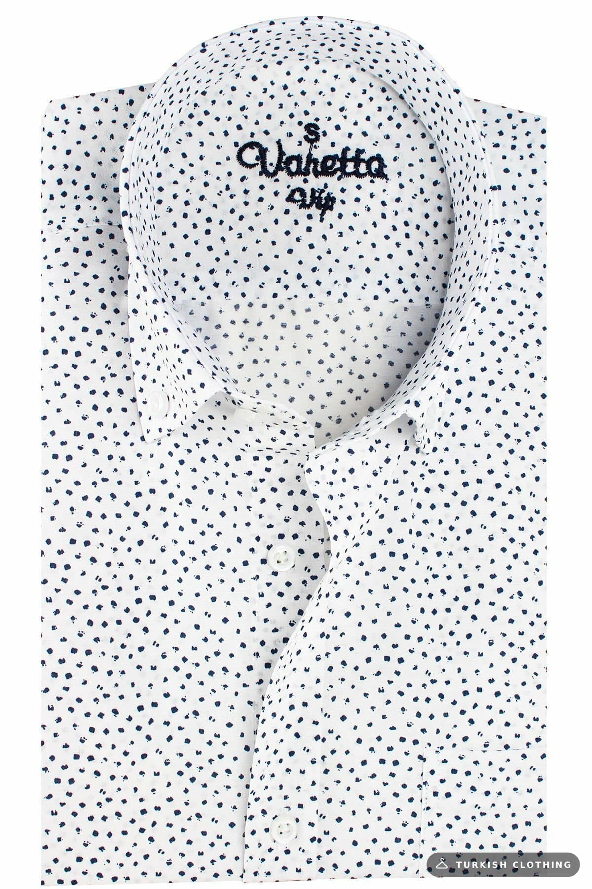 Varetta Men's Navy Blue Pocket Printed Long Sleeve Shirt (3) – wholesale Shirts by Varetta, Turkish clothing manufacturer