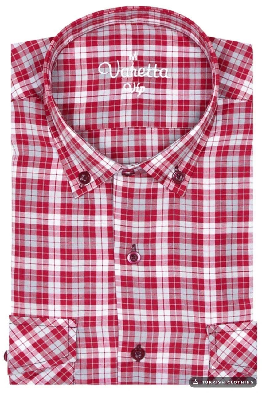 Varetta Men's Red Double Pocket Long Sleeve Shirt – wholesale Shirts by Varetta, Turkish clothing manufacturer