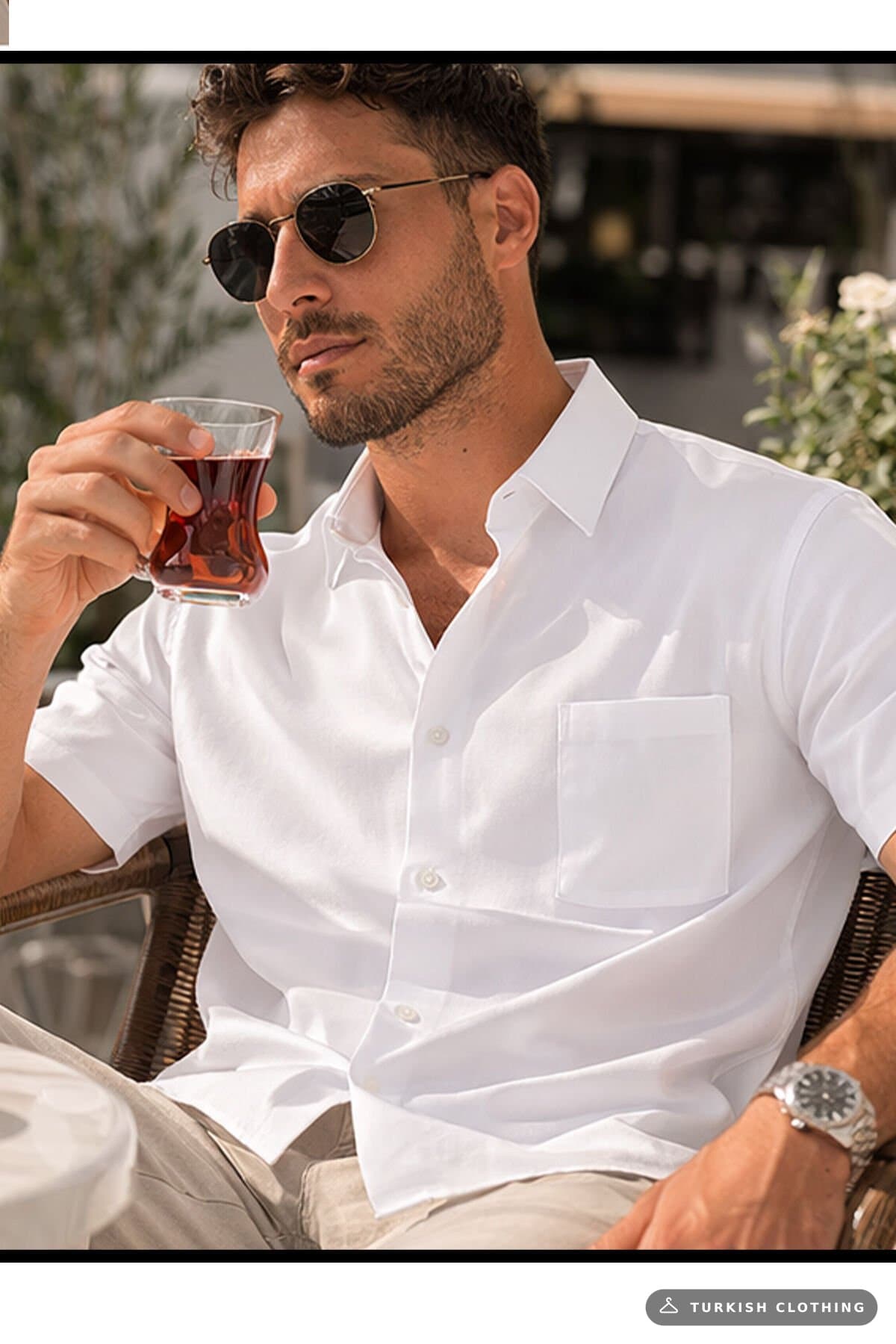 Varetta Men's Short Sleeve Shirt White Wide Cut Cotton Satin Summer – wholesale Shirts by Varetta, Turkish clothing