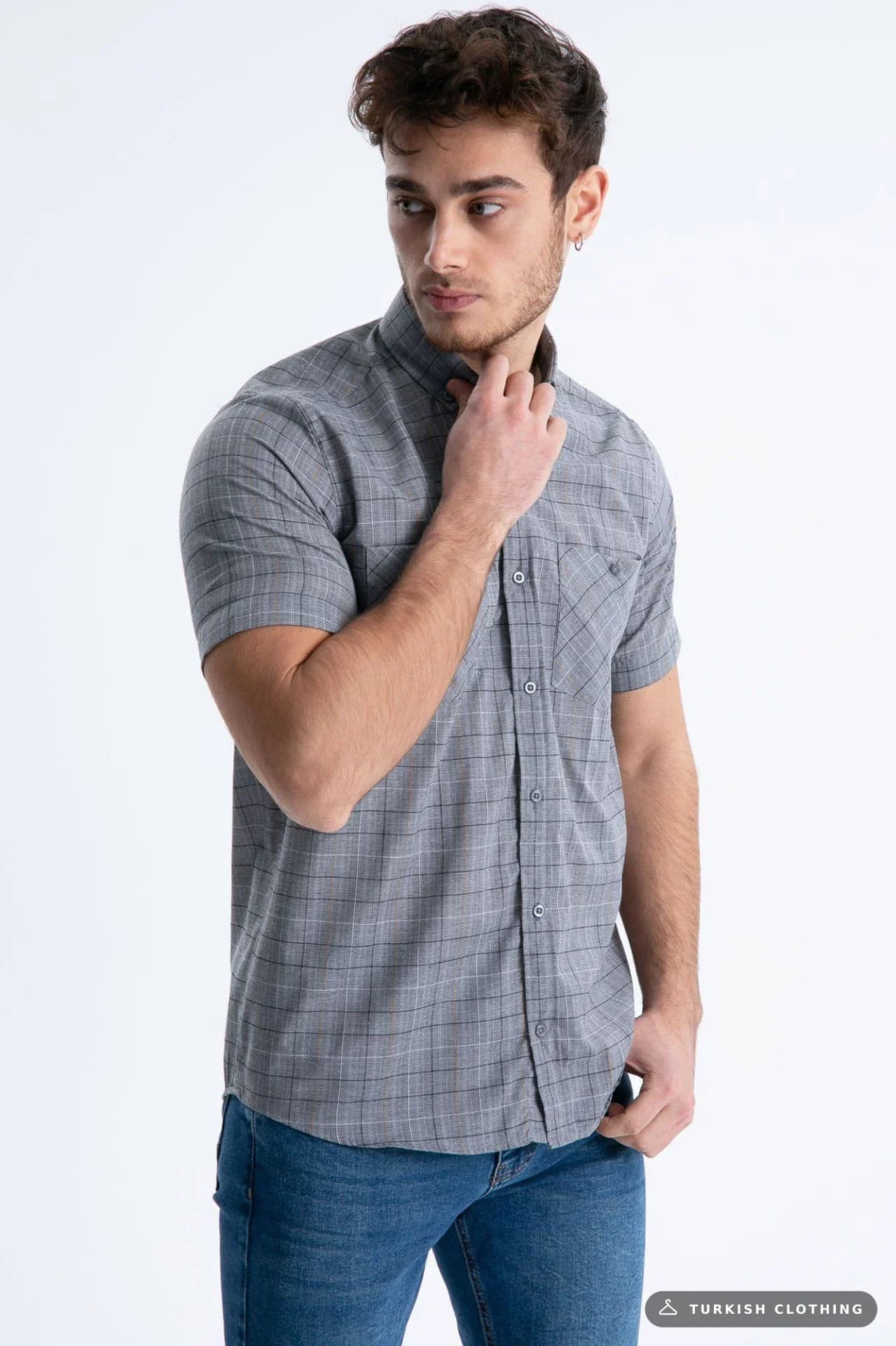 Varetta Men's Smoked Checkered Double Pocket Summer Short Sleeve — Plus Size Cotton Sateen – wholesale Shirts by Varetta,