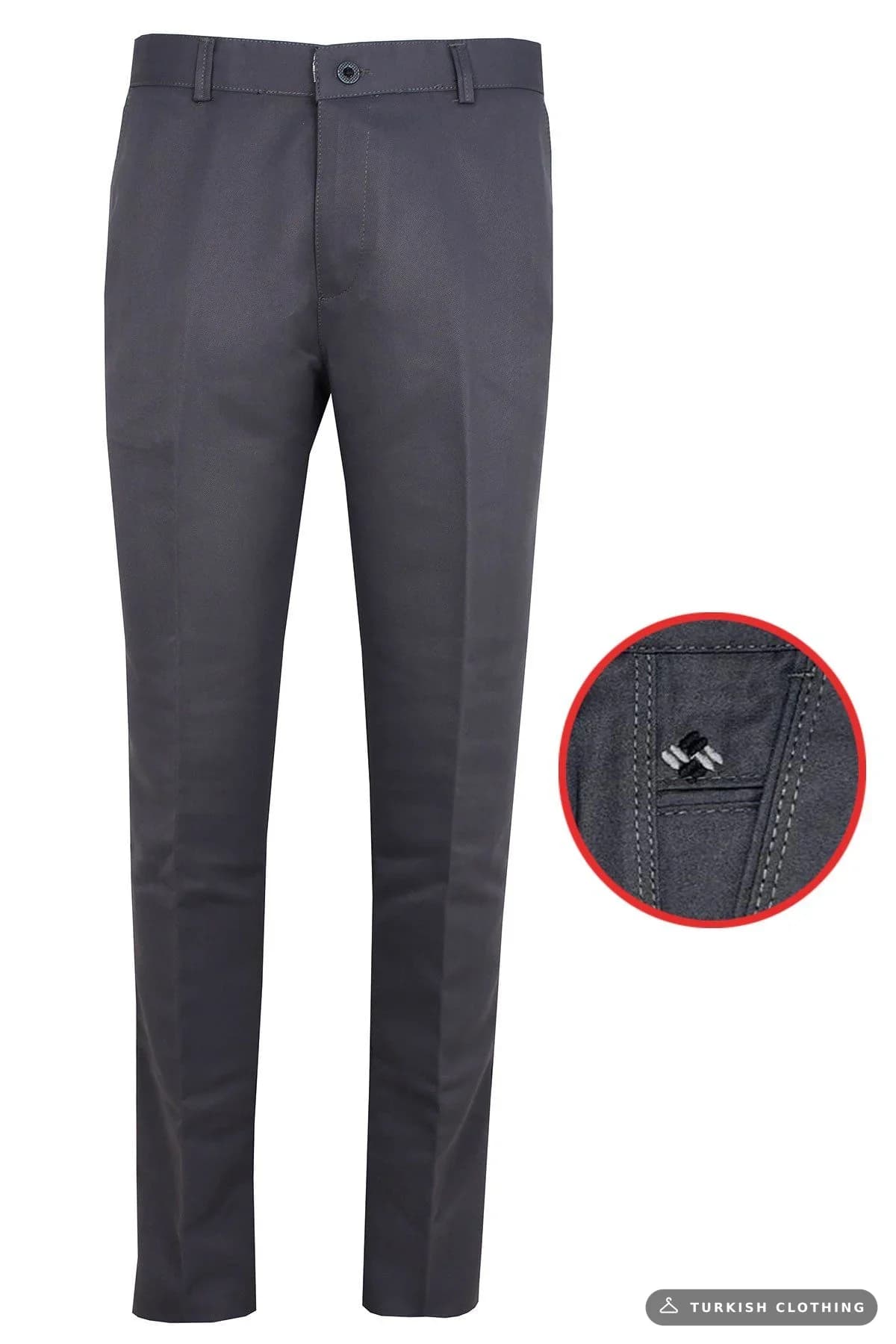 Varetta Men's Smoked Classic Cut Linen Trousers — Smoke Gray